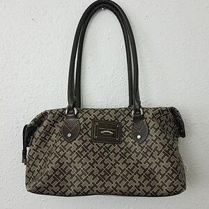 𝅺tommy Hilfiger handbag purse zipper closure brown